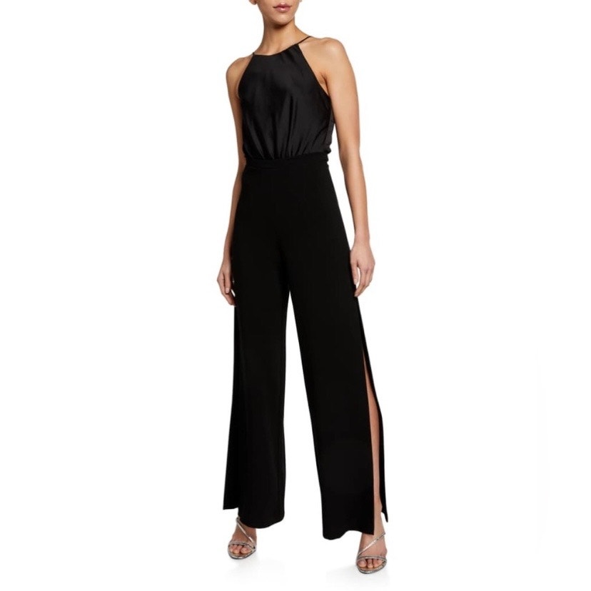 Black Halo Black Lyric Sleeveless Wide Leg Jumpsuit Sz.4
